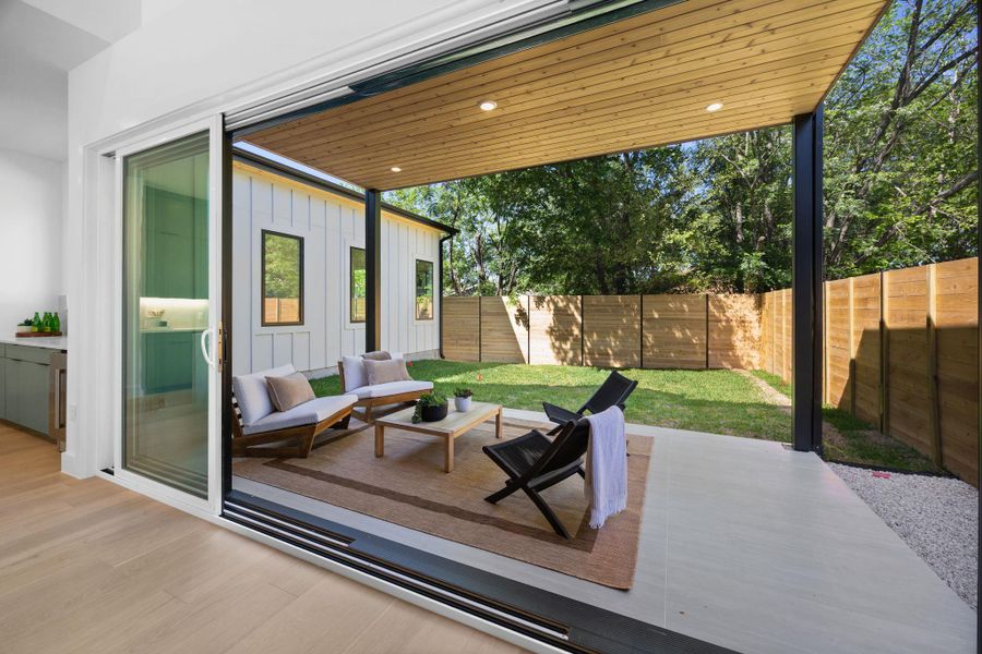 Exterior details and patio area of a home in , Austin (Image 22). Exterior details and patio area of a home in , Austin (Image 22).