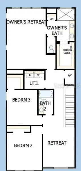 2D floor plan layout of this home in North River Ranch – Townhomes, Parrish, FL (Image 5).