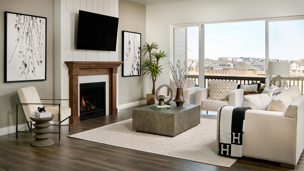 Representative furnished interior of a home built from the Columbine by Taylor Morrison in Dawson Trails, Castle Rock (Image 9).