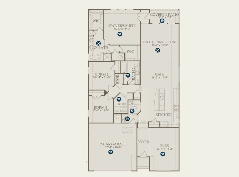 2D floor plan layout for the Sheldon by Pulte Homes in Ryehill, Rosenberg, TX (Image 3).