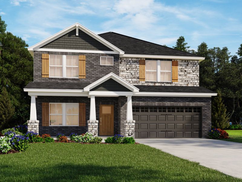 Representative exterior photo of a completed home built from the Sherwood by Meritage Homes in Mansker Farms - Bronze Series, Hendersonville, TN (Image 10).