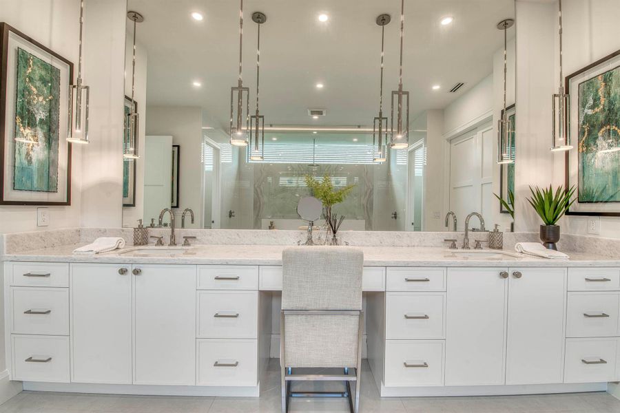 Furnished interior view inside a new home in , Palm Beach Gardens (Image 48).