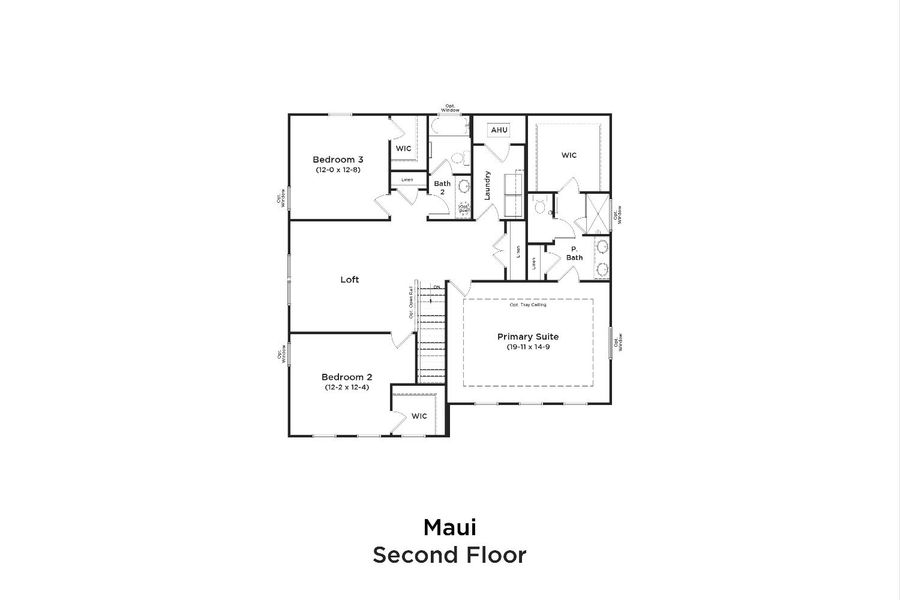 2D floor plan layout for the Maui by DRB Homes in Granary Park, Green Cove Springs, FL (Image 4).