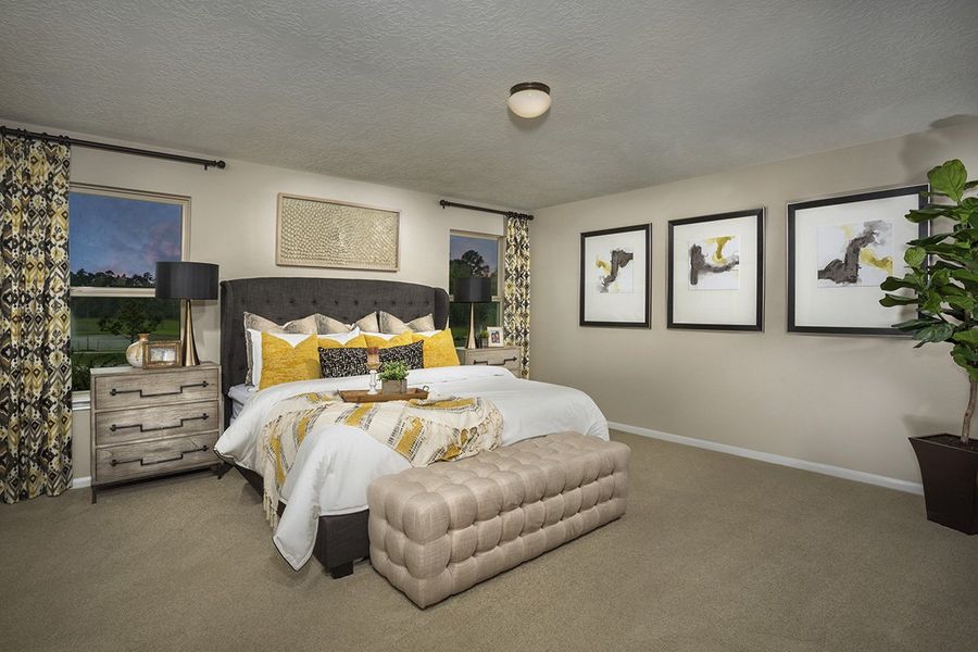 Representative furnished interior of a home built from the 2124 by KB Home in Oakwood Trails, Tomball (Image 8). Representative furnished interior of a home built from the 2124 by KB Home in Oakwood Trails, Tomball (Image 8).