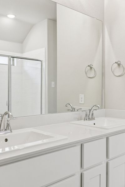 Primary Bathroom in the Oscar home plan by Trophy Signature Homes – REPRESENTATIVE PHOTO Primary Bathroom in the Oscar home plan by Trophy Signature Homes – REPRESENTATIVE PHOTO