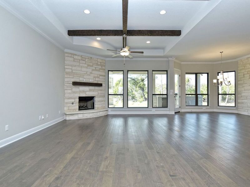 Representative unfurnished interior of a home built from the Madera II by Giddens Homes in Scofield Farms Estates, Georgetown (Image 290).
