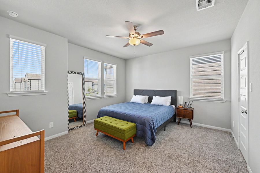 The third bedroom offers plenty of room and multiple windows that fill the space with natural light. The third bedroom offers plenty of room and multiple windows that fill the space with natural light.