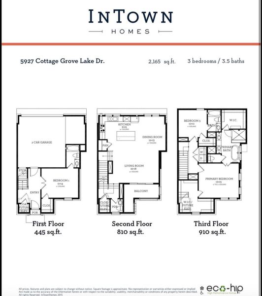 2D floor plan layout of this home in Cottage Grove Lake Phase 2, Houston, TX (Image 3).