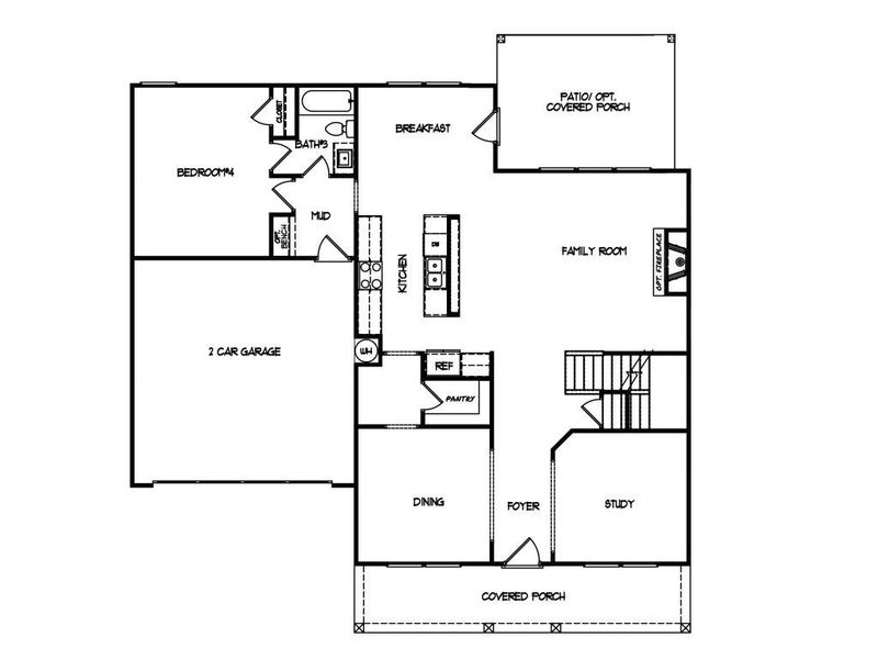 2D floor plan layout of this home in Westlyn, Winder, GA (Image 2).