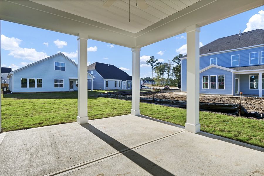 Exterior details and patio area of a home in Grand Park, Leland (Image 2). Exterior details and patio area of a home in Grand Park, Leland (Image 2).