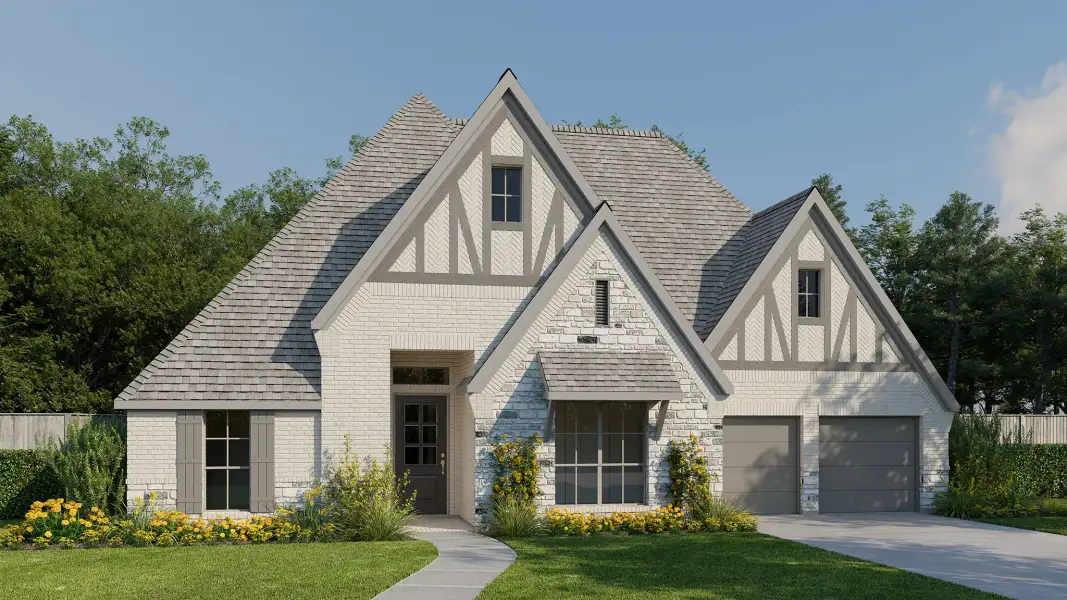 Representative exterior photo of a completed home built from the 3430W by Perry Homes in Briarley, Montgomery, TX (Image 8). Representative exterior photo of a completed home built from the 3430W by Perry Homes in Briarley, Montgomery, TX (Image 8).