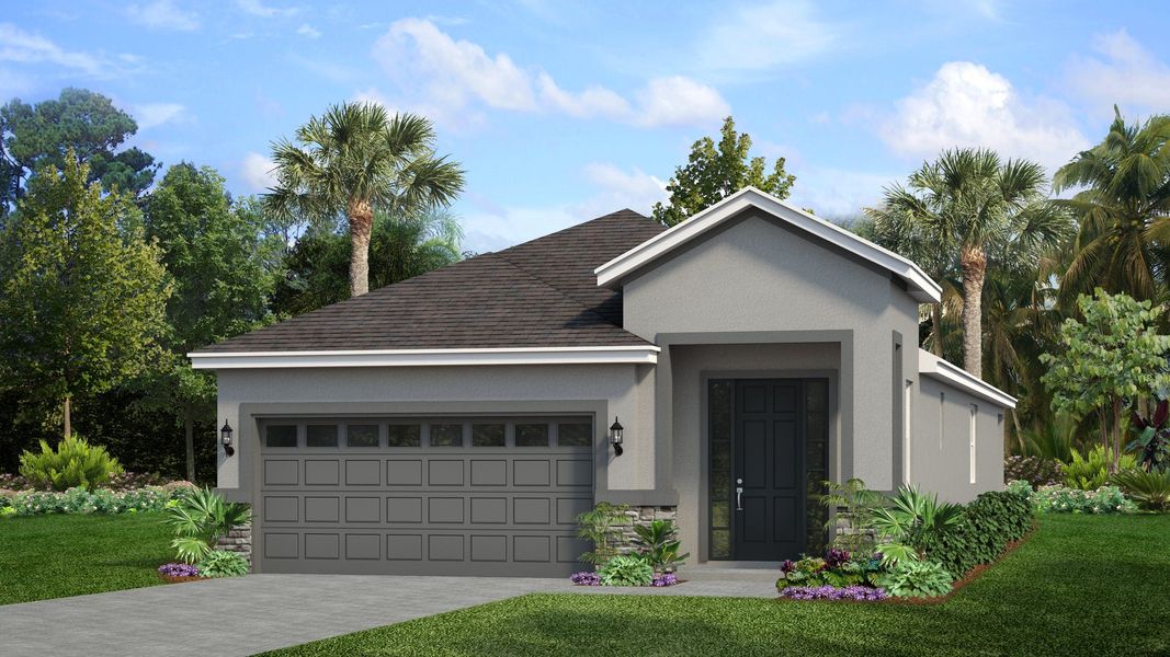 Representative exterior photo of a completed home built from the Spirit by Park Square Residential in Highfield at Twisted Oaks, Wildwood, FL (Image 13).