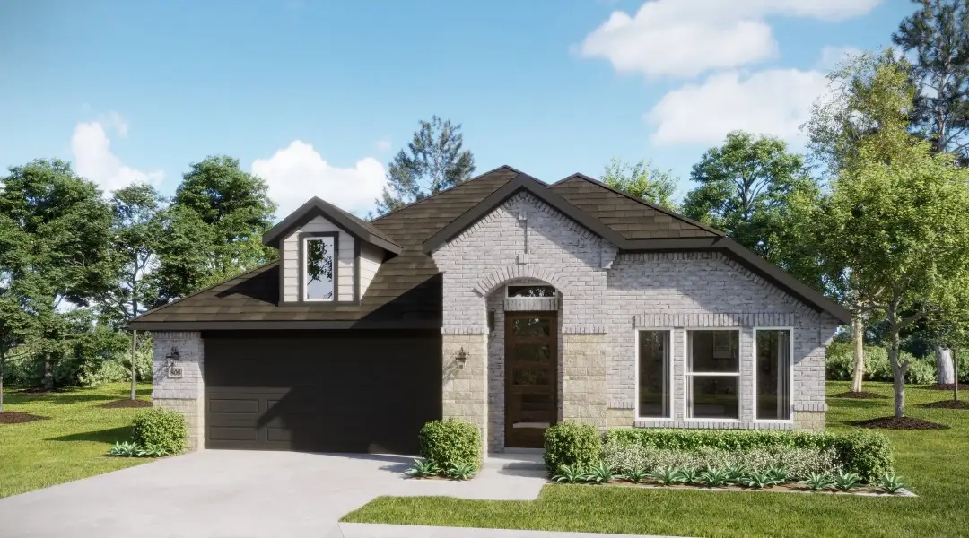 Representative exterior photo of a completed home built from the Harbor by Risewell Homes in Hunters Ridge, Crowley, TX (Image 3).
