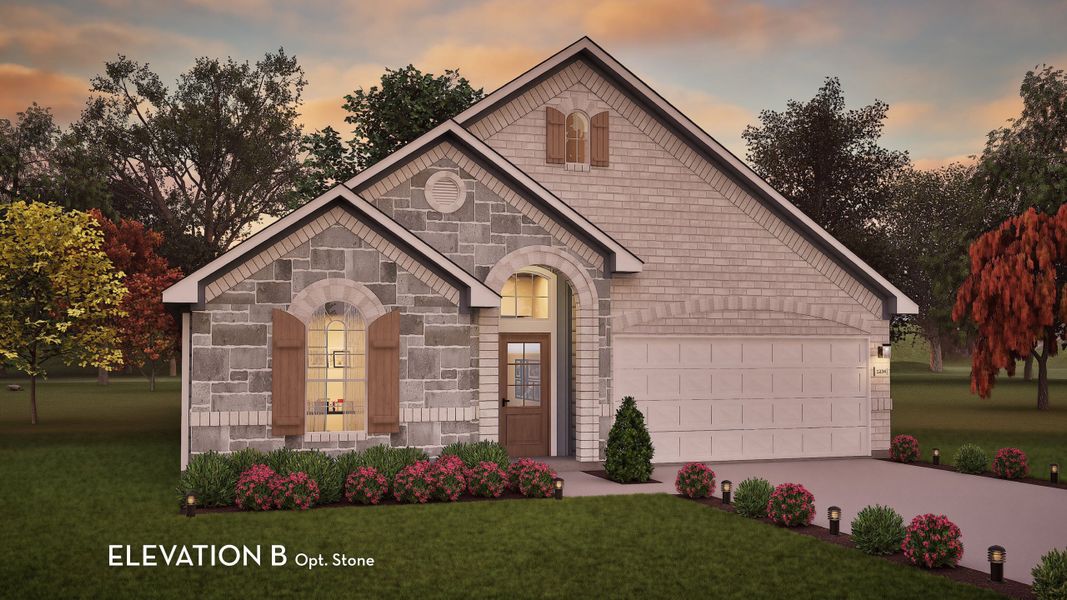 Representative exterior photo of a completed home built from the Glenwood by CastleRock Communities in Hickory Ridge, Elmendorf, TX (Image 21).