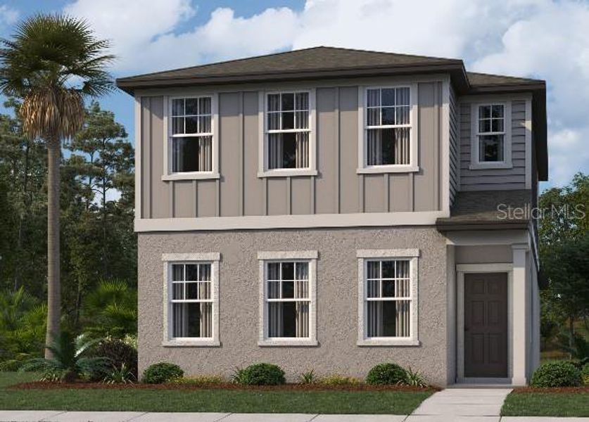 Front exterior of a new home in , Kissimmee, FL, highlighting curb appeal (Image 1). Front exterior of a new home in , Kissimmee, FL, highlighting curb appeal (Image 1).