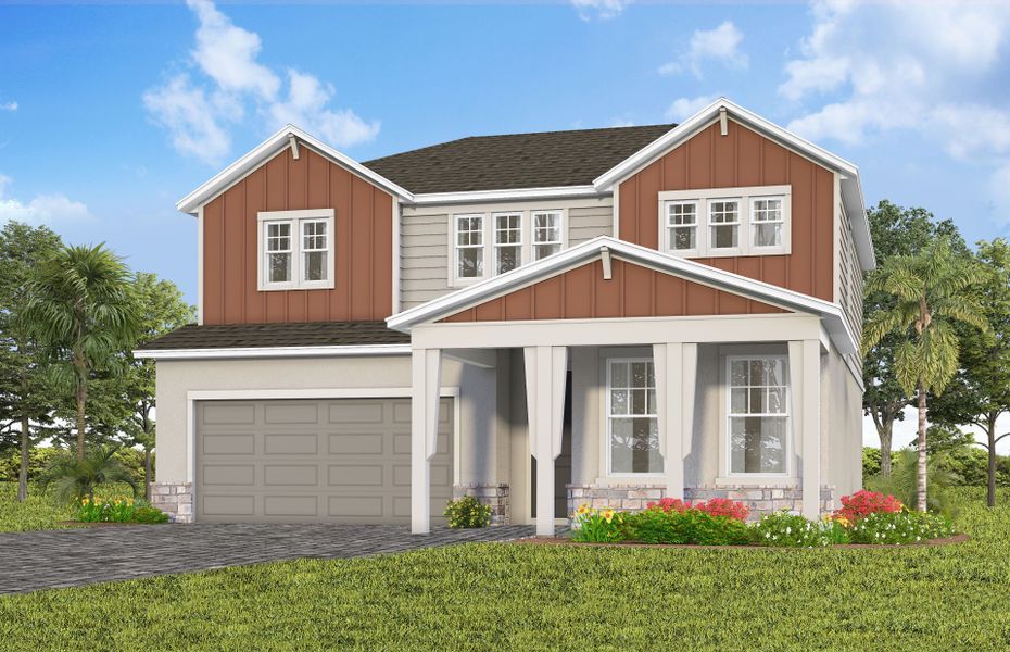 Representative exterior photo of a completed home built from the Imperial by Pulte Homes in Lakehaven Estates, Clermont, FL (Image 14). Representative exterior photo of a completed home built from the Imperial by Pulte Homes in Lakehaven Estates, Clermont, FL (Image 14).