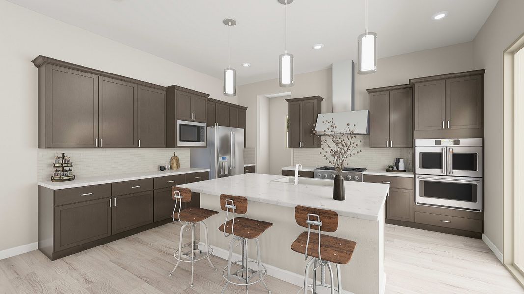 Representative furnished interior of a home built from the Willow Plan 40-9 by Tri Pointe Homes in Waterston Central, Gilbert (Image 23).