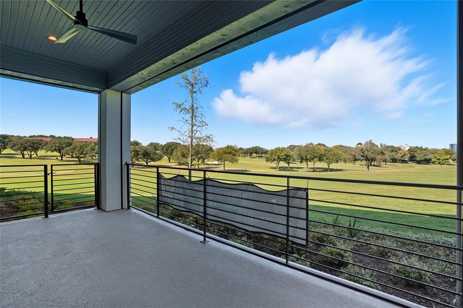 Patio of Villa Six #12 with direct views to the 18th fairway