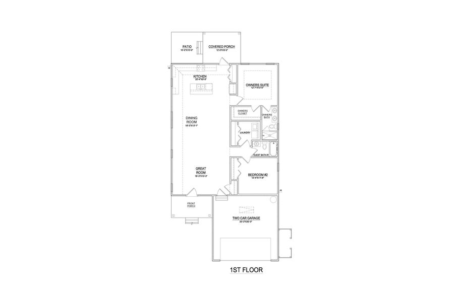 2D floor plan layout of this home in Osprey Landing, Southport, NC (Image 2).