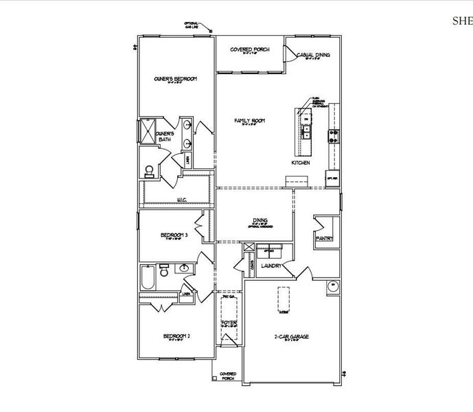 Oceana floor planStructural options added: Bay window in primary bedroom, Tray ceiling in primary and dining room.