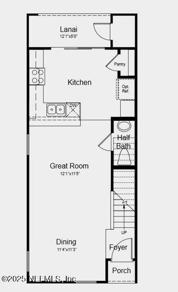 2D floor plan layout of this home in Sabal Terrace, Jacksonville, FL (Image 3).