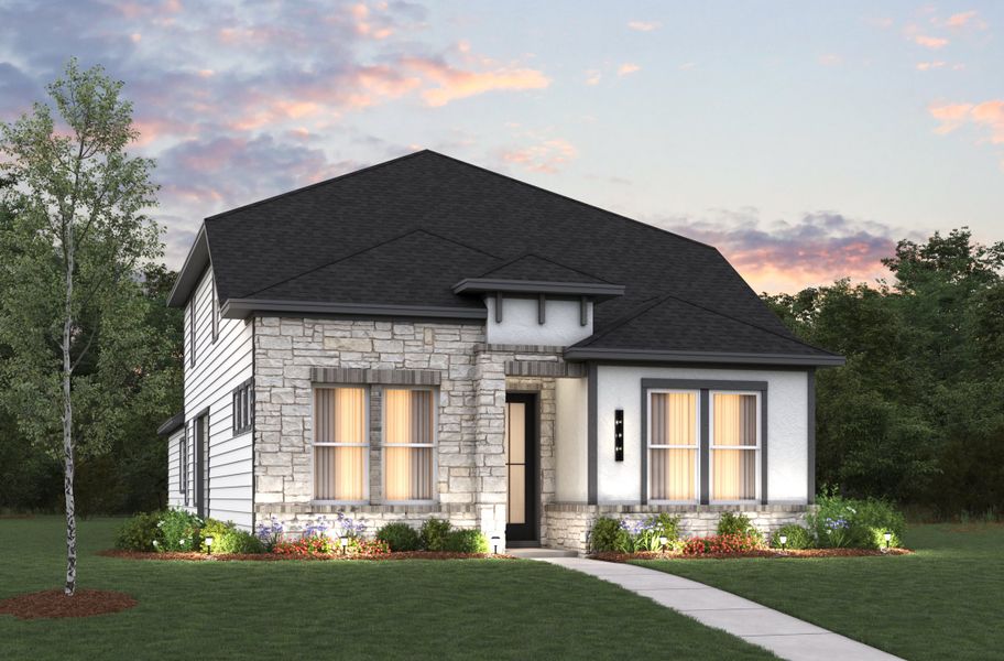 Representative exterior photo of a completed home built from the Alpine by Beazer Homes in Treeline, Justin, TX (Image 13).