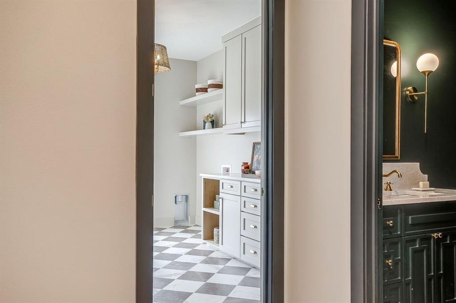 powder bathroom with custom vanity powder bathroom with custom vanity