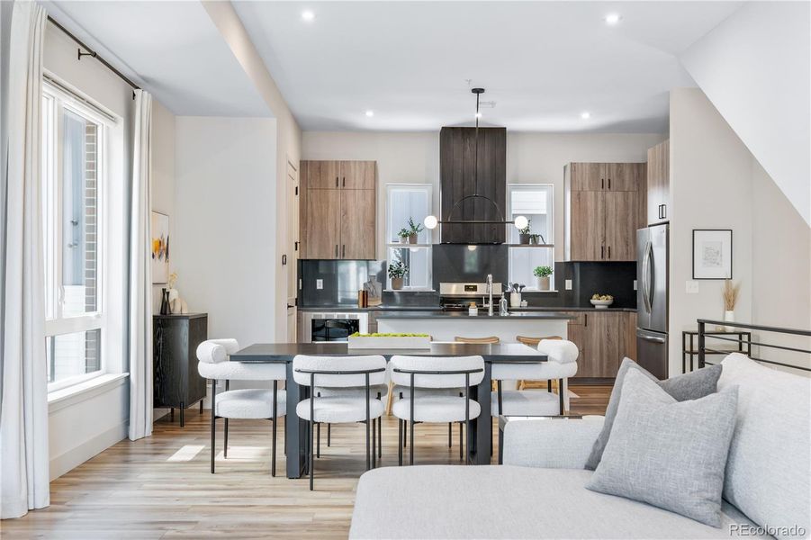 Furnished interior in a model home at Townhomes on Harlan St. in Westminster (Image 11).