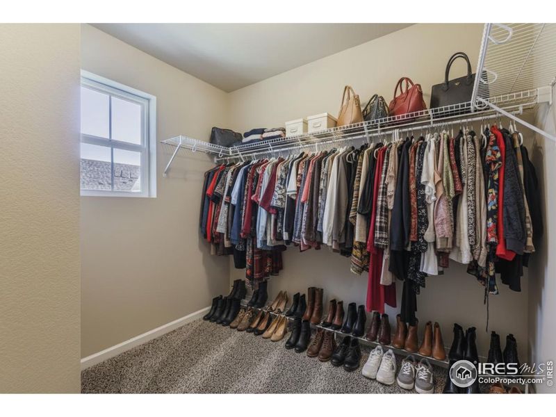 Nice walk-in closet with window