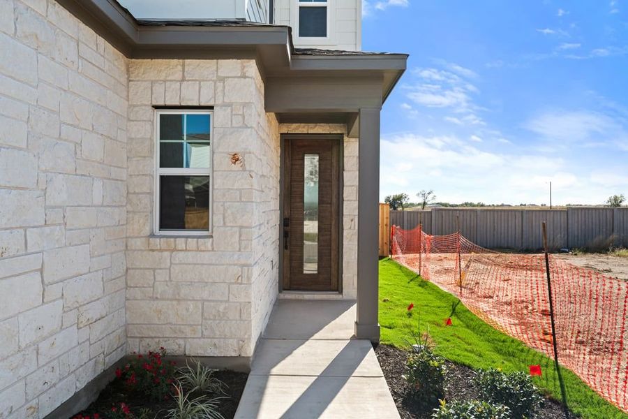 Exterior details and patio area of a home in Union Collection at Park Central, Georgetown (Image 3).