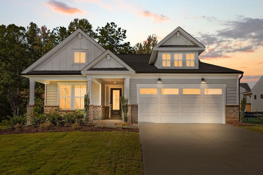 Front exterior of a new home in Kinsdale, Lancaster, SC, highlighting curb appeal (Image 27).
