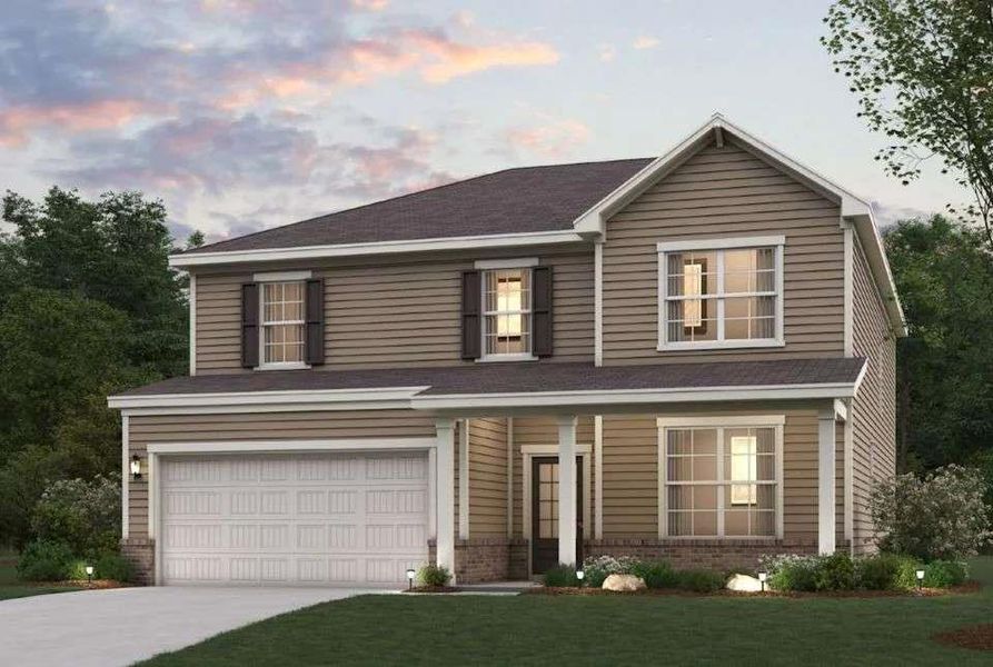 Front exterior of a new home in Reserve at Gum Springs, Jefferson, GA, highlighting curb appeal (Image 1).