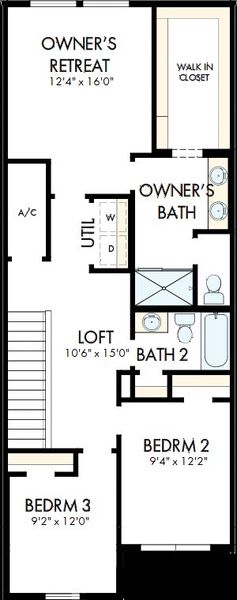 2D floor plan layout of this home in Waterset Townhomes, Apollo Beach, FL (Image 3). 2D floor plan layout of this home in Waterset Townhomes, Apollo Beach, FL (Image 3).