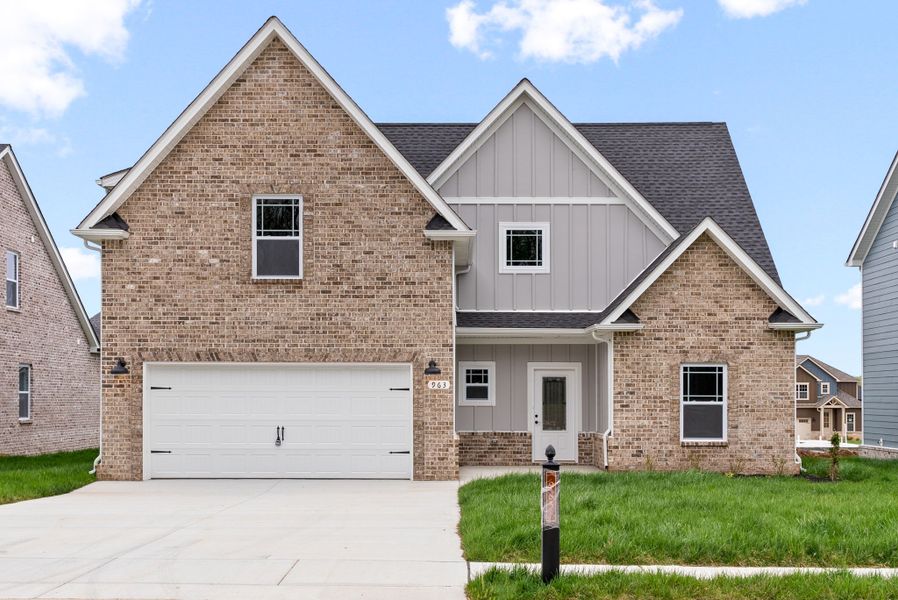 Representative exterior photo of a completed home built from the Aberdeen by Rockwood Homes in Cherry Fields, Clarksville, TN (Image 1). Representative exterior photo of a completed home built from the Aberdeen by Rockwood Homes in Cherry Fields, Clarksville, TN (Image 1).