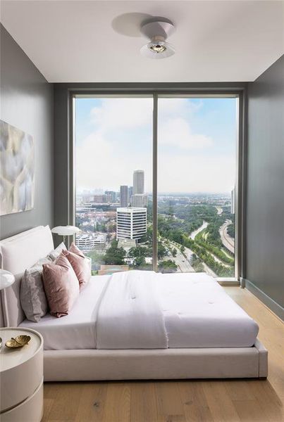 One of the two secondary bedrooms boasts incredible views.