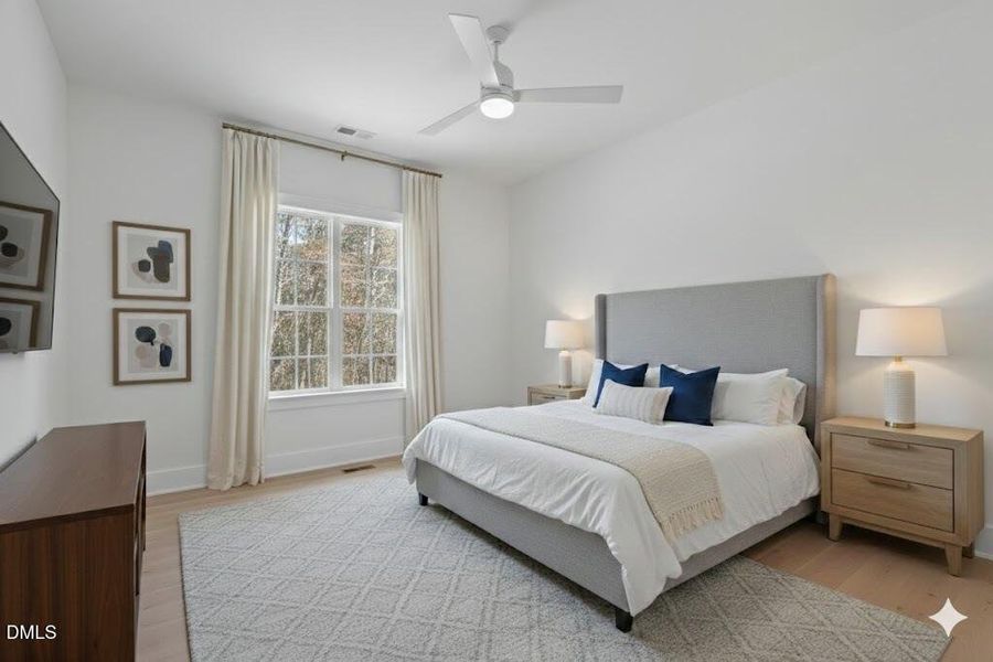 Virtually staged bedroom