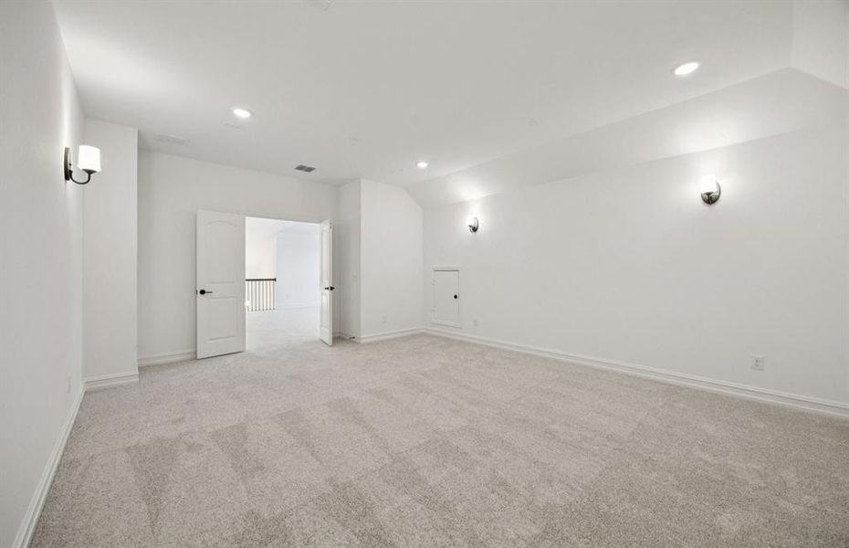 Deep media room perfect for movie nights and entertainment *Real home pictured Deep media room perfect for movie nights and entertainment *Real home pictured