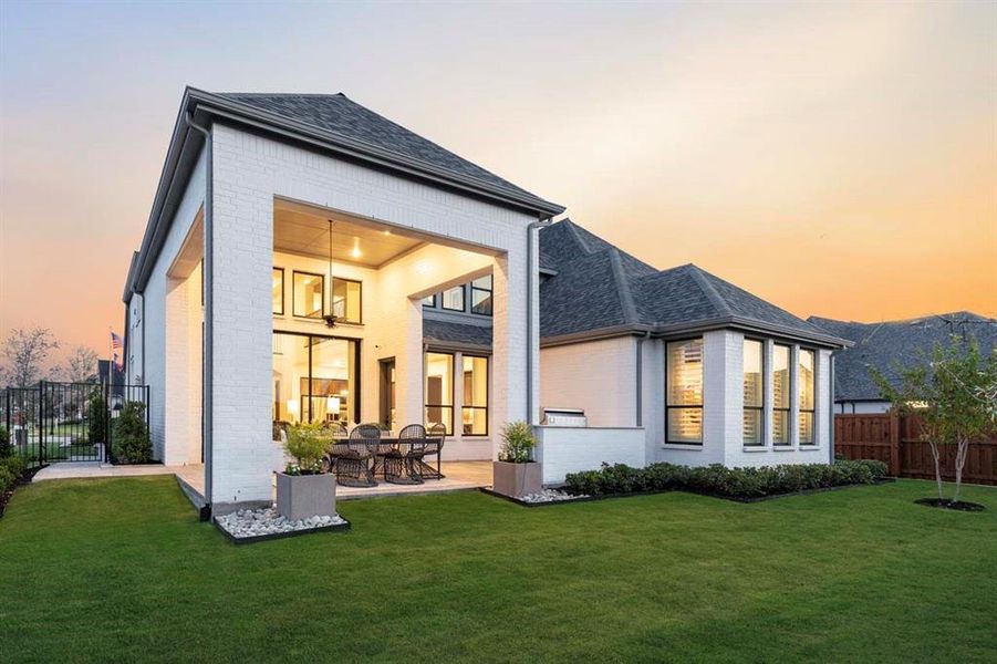 Exterior details and patio area of a home in Mosaic, Celina (Image 3). Exterior details and patio area of a home in Mosaic, Celina (Image 3).