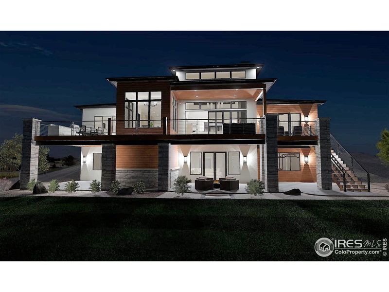 Night lighting on the back of the home creates 'Wow' factor!