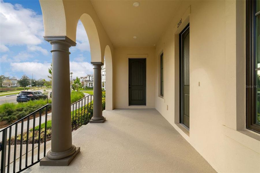 Exterior details and patio area of a home in Celebration - Island Village, Celebration (Image 33).