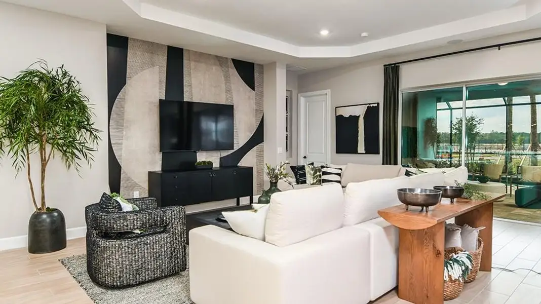 Furnished interior view inside a new home in Esplanade at Westview, Kissimmee (Image 7). Furnished interior view inside a new home in Esplanade at Westview, Kissimmee (Image 7).