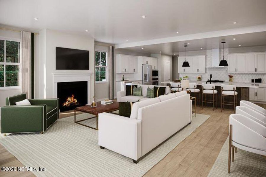Furnished interior view inside a new home in Seminole Palms Single-Family Homes, Palm Coast (Image 3).