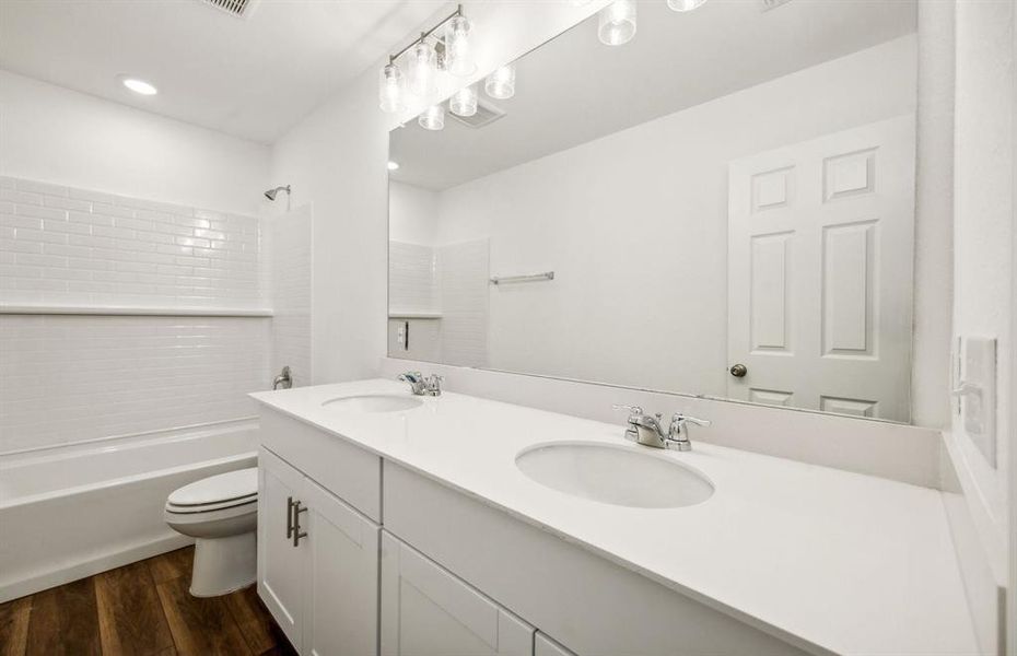 Spacious secondary bathroom*real home pictured