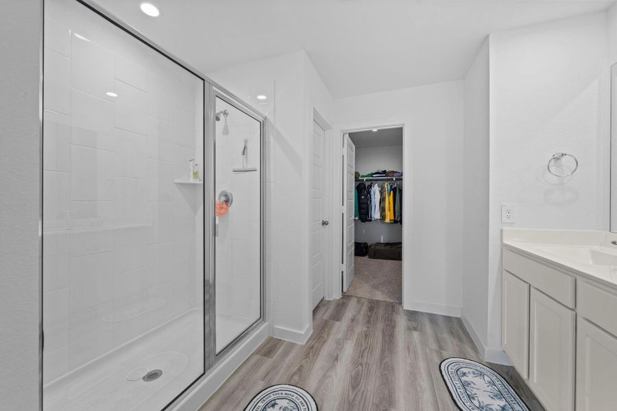 Primary bath with full sized shower Primary bath with full sized shower
