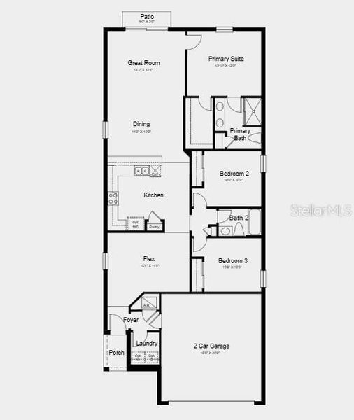 2D floor plan layout of this home in Waterstone, Groveland, FL (Image 3). 2D floor plan layout of this home in Waterstone, Groveland, FL (Image 3).
