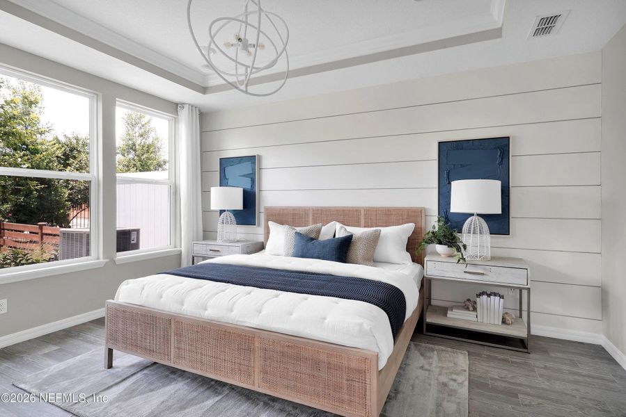 Furnished interior view inside a new home in Del Webb Wildlight, Yulee (Image 13).