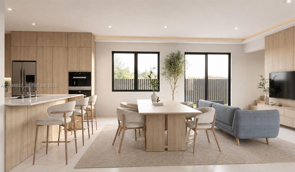 renderings  - Kitchen with Open Concept and top of the line appliances, Cabinets and Tops