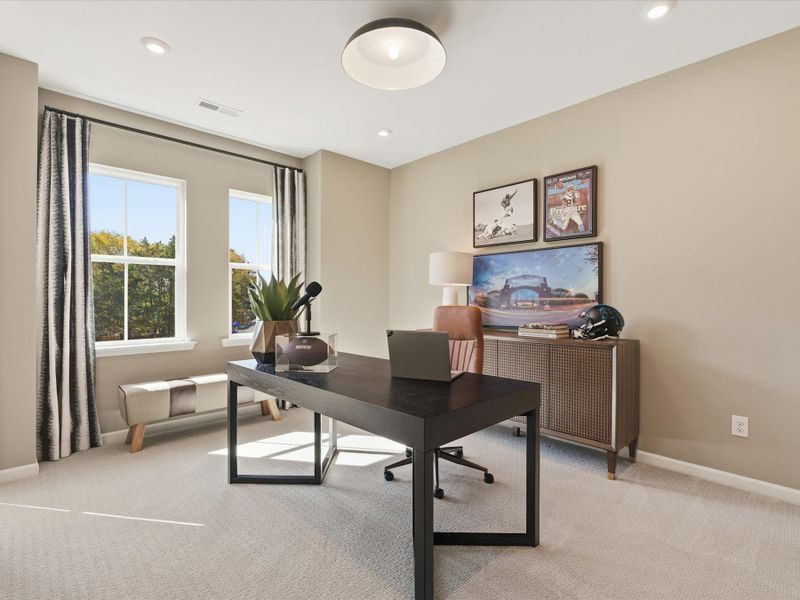 Representative furnished interior of a home built from the Dahlia by Tri Pointe Homes in Bellflower, Charlotte (Image 47).