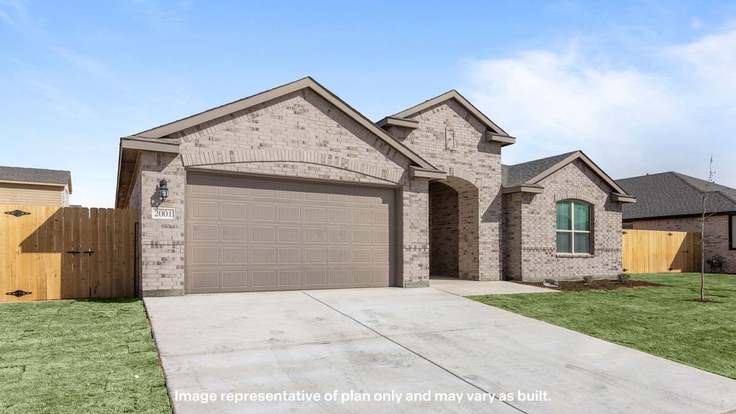 Front exterior of a new home in Homestead at Parks Bell Ranch, Odessa, TX, highlighting curb appeal (Image 19).
