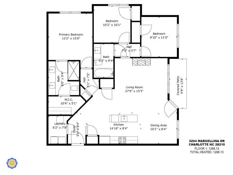 2D floor plan layout of this home in , Charlotte, NC (Image 2).